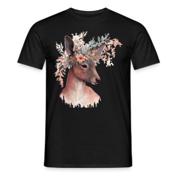 Cute Kangaroo Flower Crown Floral Kangaroo Lover - Men's T-Shirt - black - Front - AI Model Male 178 light (178cm)