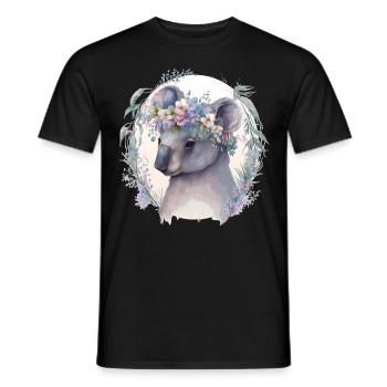 Cute Koala Bear Flower Crown Floral Koala Lover - Männer T-Shirt - Schwarz - Vorne - AI Model Male 178 light (178cm)