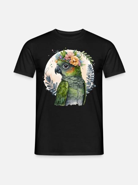 Sød Conure papegøje fugl blomst krone kæledyr fugle - Mænd T-shirt - sort