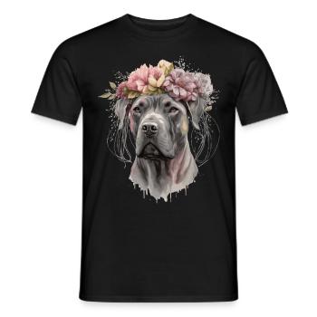 Cute Cane Corso Flower Crown Pet Dog Floral Puppy - Männer T-Shirt - Schwarz - Vorne - AI Model Male 178 light (178cm)