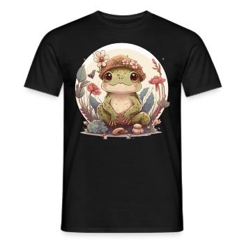 Cute Cottagecore Baby Frog Toad Frog Lovers - Men's T-Shirt - black - Front - AI Model Male 178 light (178cm)