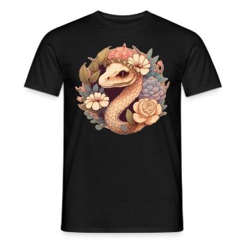 Cute Cottagecore Snake Serpent Goblincore Aestheti - Männer T-Shirt - Schwarz - Vorne - AI Model Male 178 light (178cm)