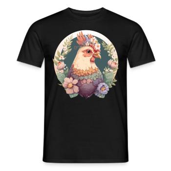 Cottagecore Cute Pet Chicken Farm Animal - Men's T-Shirt - black - Front - AI Model Male 178 light (178cm)