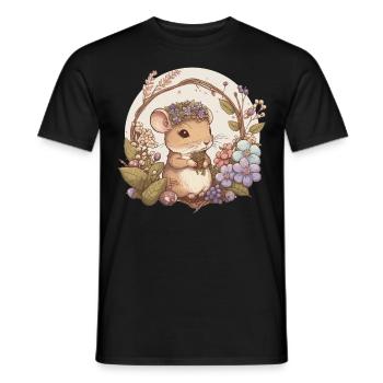 Cottagecore Mignon Bébé Souris Souris Amoureux Rat animal de compagnie - T-shirt homme - noir - Devant - AI Model Male 178 light (178cm)