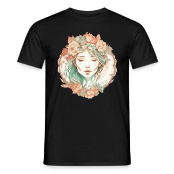 Fée Fleur Couronne Femme Cottagecore Soft Grunge A - T-shirt homme - noir - Devant - AI Model Male 178 light (178cm)