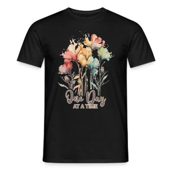 One Day At A Time Inspiring Mental Health Awarenes - Männer T-Shirt - Schwarz - Vorne - AI Model Male 178 light (178cm)