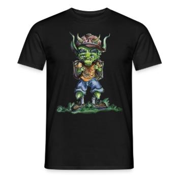 Drache geht zur Schule - Männer T-Shirt - Schwarz - Vorne - AI Model Male 178 light (178cm)