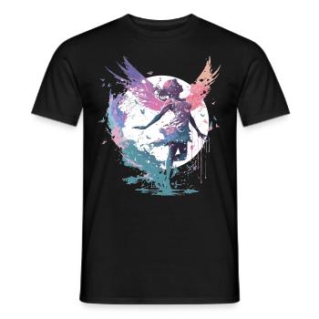Dancing Watercolor Fairy Girls Dancer Ballet Butte - Men's T-Shirt - black - Front - AI Model Male 178 light (178cm)