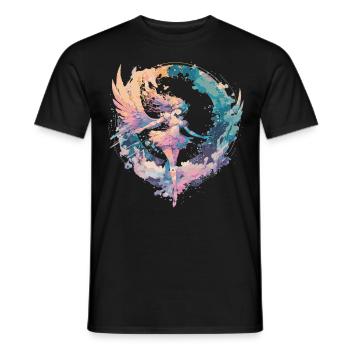 Watercolor Fairy Girls Fairycore Pastel Goth Butte - Men's T-Shirt - black - Front - AI Model Male 178 light (178cm)