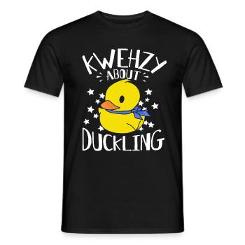 Kwehzy Crazy About Duckling - Gelbe Enten - Männer T-Shirt - Schwarz - Vorne - AI Model Male 178 light (178cm)