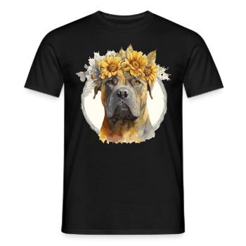Cute Cane Corso Sunflower Dog Breed Pet Puppy - Männer T-Shirt - Schwarz - Vorne - AI Model Male 178 light (178cm)