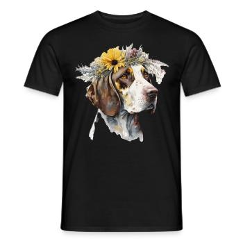 Cute English Pointer Sunflower Dog Breed Pet Puppy - Männer T-Shirt - Schwarz - Vorne - AI Model Male 178 light (178cm)