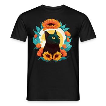 Cute Bombay Sunflower Cat Breed Pet Kitten - Men's T-Shirt - black - Front - AI Model Male 178 light (178cm)