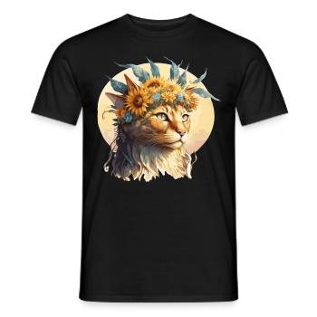 Cute Thai Cat Sunflower Cat Breed Pet Kitten - Men's T-Shirt - black - Front - AI Model Male 178 light (178cm)