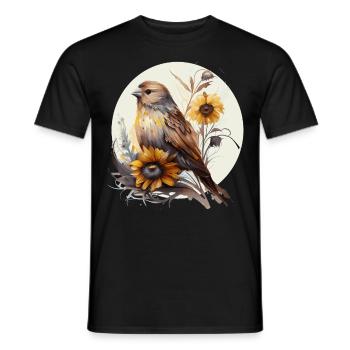Cute Sunflower Finch Ornithologist Birding Bird Wa - Männer T-Shirt - Schwarz - Vorne - AI Model Male 178 light (178cm)