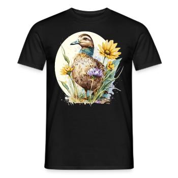 Sunflower Duck Sunshine Farm Animal Farming Farmer - Men's T-Shirt - black - Front - AI Model Male 178 light (178cm)