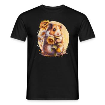 Cute Sunflower Hamster Floral Pet Hamster Lover - Männer T-Shirt - Schwarz - Vorne - AI Model Male 178 light (178cm)