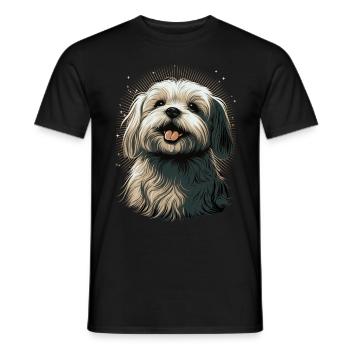 Cute Maltese Dog Breed Pet Lover - Men's T-Shirt - black - Front - AI Model Male 178 light (178cm)