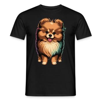 Mignon Poméranien Spitz Pom Pom Dog Breed Pet Lover - T-shirt homme - noir - Devant - AI Model Male 178 light (178cm)