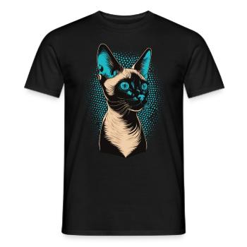 Cute Siamese Cat Breed Pet Lover - Men's T-Shirt - black - Front - AI Model Male 178 light (178cm)