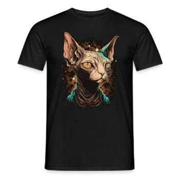 Cute Celestial Sphynx Cat Breed Occult Witch - Men's T-Shirt - black - Front - AI Model Male 178 light (178cm)