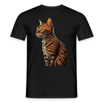 Mignon Bengal Cat Race Pet Lover - T-shirt homme - noir - Devant - AI Model Male 178 light (178cm)