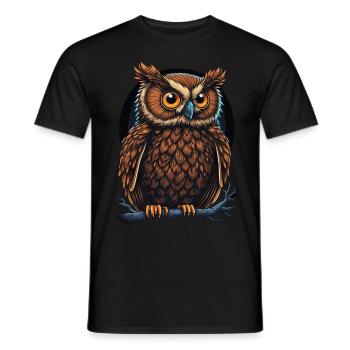 Cute Owl Birding Ornithology Lover - Männer T-Shirt - Schwarz - Vorne - AI Model Male 178 light (178cm)