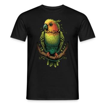 Mignon perroquet tourtereau Perruche Ornithologie - T-shirt homme - noir - Devant - AI Model Male 178 light (178cm)