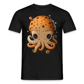 Cute Cartoon Octopus Lover Kawaii Anime Kraken - Männer T-Shirt - Schwarz - Vorne - AI Model Male 178 light (178cm)