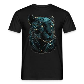 Black Leopard Panther Wild Cat Wildlife Lover - T-shirt homme - noir - Devant - AI Model Male 178 light (178cm)
