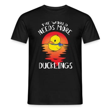 Le monde a besoin de plus de canetons - Canards jaunes - T-shirt homme - noir - Devant - AI Model Male 178 light (178cm)
