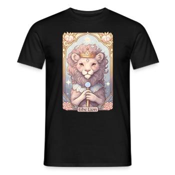 Kawaii Tarot Card The Lion Pastel Goth Anime Celes - Männer T-Shirt - Schwarz - Vorne - AI Model Male 178 light (178cm)