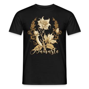 Namaste Lotus Flower Zen Buddhism Yoga Meditation - Männer T-Shirt - Schwarz - Vorne - AI Model Male 178 light (178cm)
