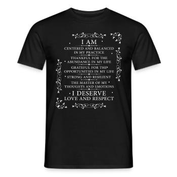 Positive Affirmation Flower Ornament Inspirational - Männer T-Shirt - Schwarz - Vorne - AI Model Male 178 light (178cm)