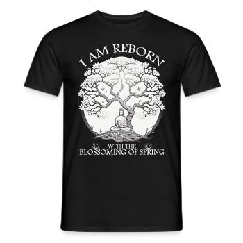 Buddha Meditation Sakura Tree Zen Buddhism Meditat - Männer T-Shirt - Schwarz - Vorne - AI Model Male 178 light (178cm)