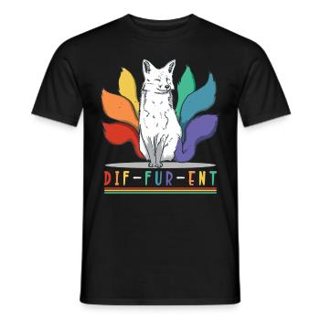 Fursona Fox Funny Different LGBTQ Furry - Männer T-Shirt - Schwarz - Vorne - AI Model Male 178 light (178cm)