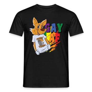 Gay AF LGBTQ Furries Fursuit Fursona Fox Furry Fan - Männer T-Shirt - Schwarz - Vorne - AI Model Male 178 light (178cm)