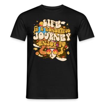 Inspiring Quote Retro 70s Tie Dye Hippie Groovy - Männer T-Shirt - Schwarz - Vorne - AI Model Male 178 light (178cm)