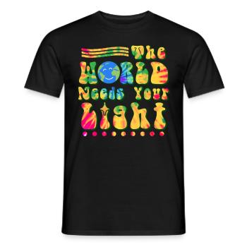 Retro Tie Dye Groovy Positive Quote Hippie - Männer T-Shirt - Schwarz - Vorne - AI Model Male 178 light (178cm)