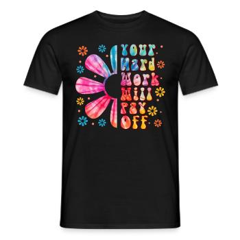 Motivational Affirmation Colorful Tie Dye Boho Flo - Männer T-Shirt - Schwarz - Vorne - AI Model Male 178 light (178cm)