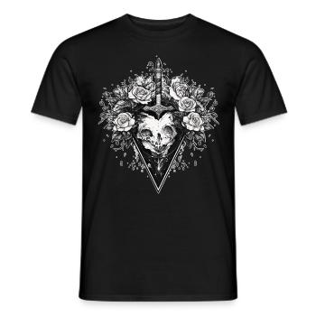 Wiccan Floral Sword Occult Witchcraft Mystic Gothi - Männer T-Shirt - Schwarz - Vorne - AI Model Male 178 light (178cm)