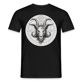 Creepy Satanic Baphomet Skull Unholy Mystic Occult - Männer T-Shirt - Schwarz - Vorne - AI Model Male 178 light (178cm)