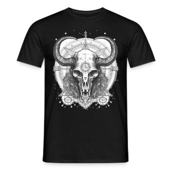 Mystical Baphomet Skull Dark Witchcraft Occult Got - Männer T-Shirt - Schwarz - Vorne - AI Model Male 178 light (178cm)
