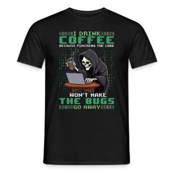 Grim Reaper Skeleton Programmer Funny Coffee Progr - Männer T-Shirt - Schwarz - Vorne - AI Model Male 178 light (178cm)