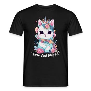 Magical Mathletes Cute Unicorn Kawaii Math Science - Männer T-Shirt - Schwarz - Vorne - AI Model Male 178 light (178cm)