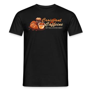 Croissant & Caffeine Funny French Pastry Lover - Männer T-Shirt - Schwarz - Vorne - AI Model Male 178 light (178cm)