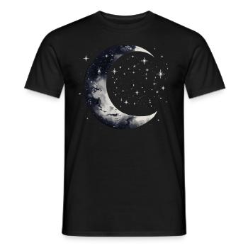 Stars and Moon Night Sky Galaxy Aesthetic Graphic - Männer T-Shirt - Schwarz - Vorne - AI Model Male 178 light (178cm)