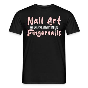 Nail Art Fingernail Funny Manicurist Saying Manicu - Männer T-Shirt - Schwarz - Vorne - AI Model Male 178 light (178cm)