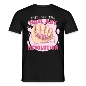 Funny Nail Art Revolution Manicurist Manicure Arti - Männer T-Shirt - Schwarz - Vorne - AI Model Male 178 light (178cm)