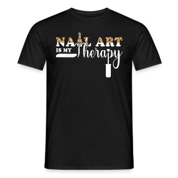 Nail Art Therapy Funny Manicure Leopard Manicurist - Männer T-Shirt - Schwarz - Vorne - AI Model Male 178 light (178cm)